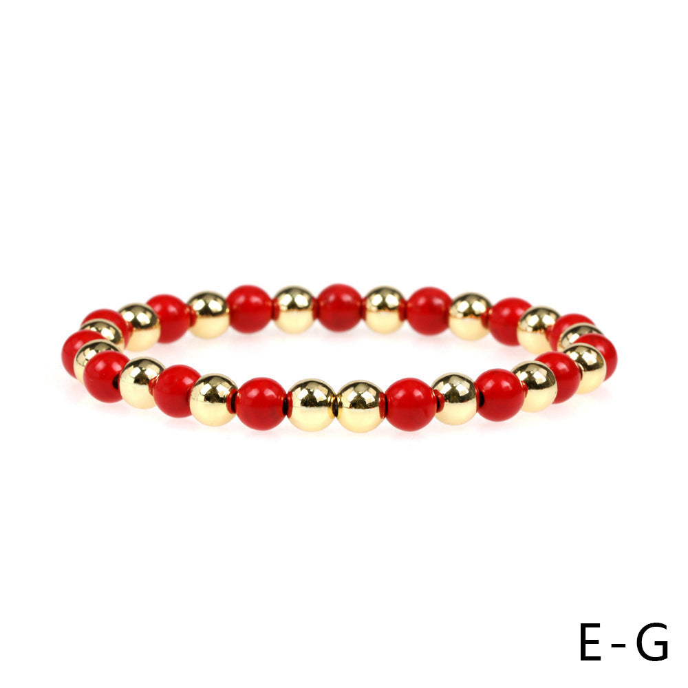 Wholesale Bohemian Color Spray Painted Copper Bracelet